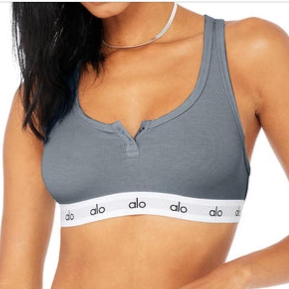 ALO Yoga Other - NWT ALO Yoga Icon Ribbed Henley Bra size M- steel blue